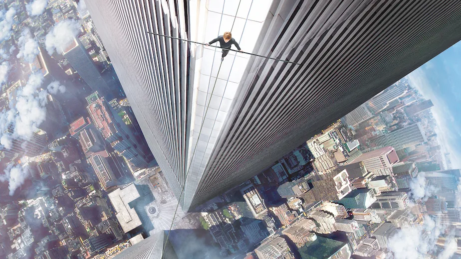 Philippe Petit rope walk at twin tower